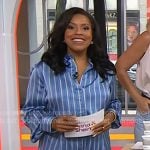 Sheinelle’s blue striped shirt and pants on Today