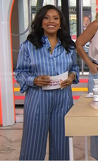 Sheinelle's blue striped shirt and pants on Today