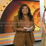 Sheinelle's brown blazer and pant suit on Today