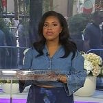 Sheinelle’s chambray twisted shirt and floral skirt on Today