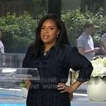 Sheinelle’s navy grid check blouse and skirt on Today