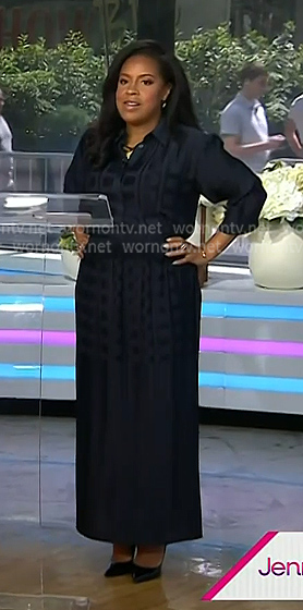 Sheinelle’s navy grid check blouse and skirt on Today
