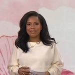Sheinelle’s white boatneck sweater on Today