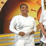 Sheinelle’s white floral long sleeve midi dress on Today