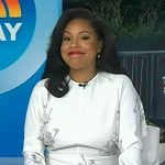 Sheinelle's white floral long sleeve midi dress on Today
