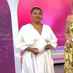 Sheinelle’s white v-neck cotton maxi dress on Today