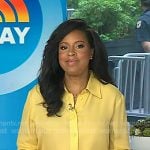 Sheinelle’s yellow button down shirt and pencil skirt on Today