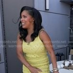 Sheinelle’s yellow crochet knit top and skirt on Today