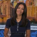 Shirleen’s navy contrast stitch dress on Good Morning America