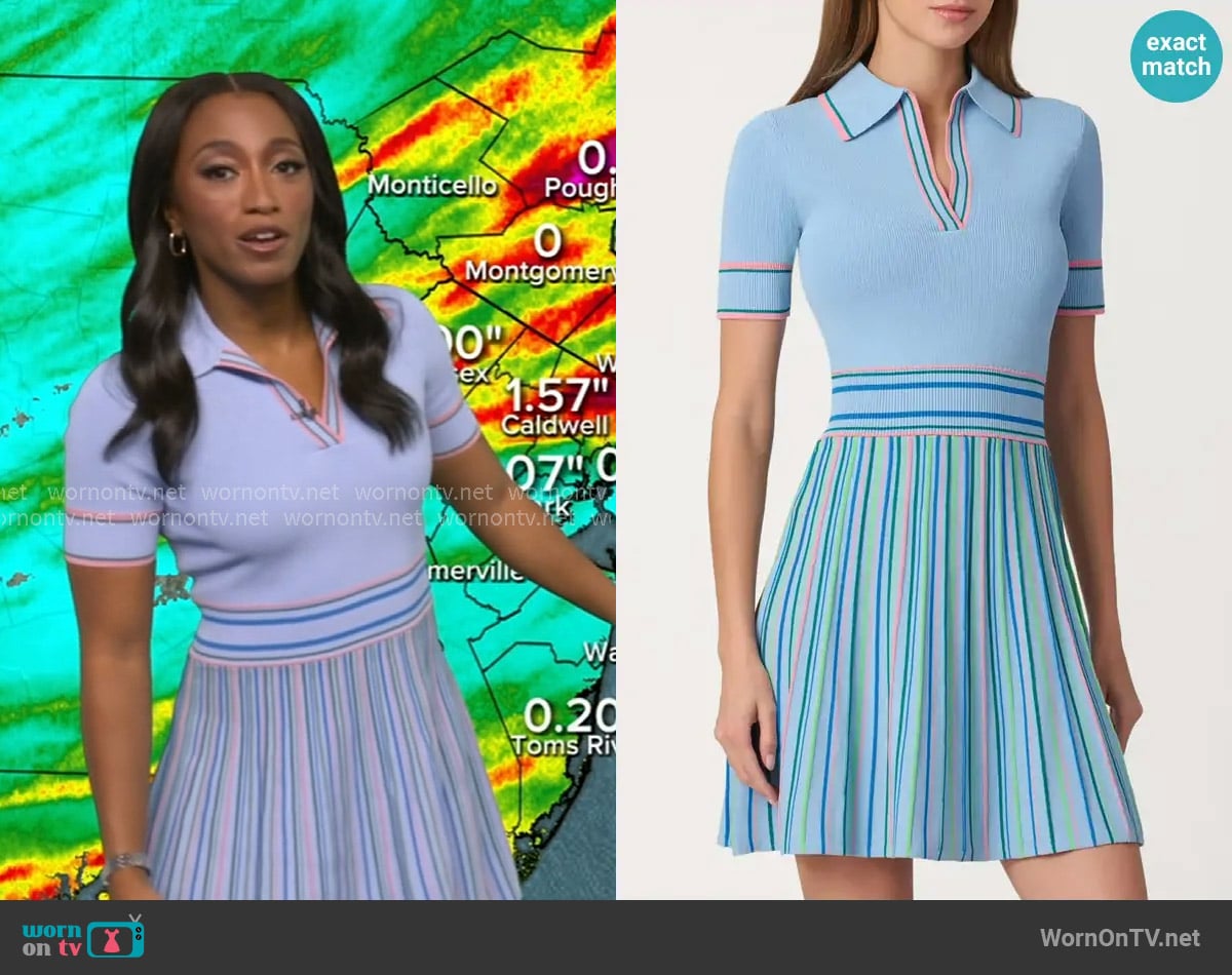 Shoshanna Maidstone Stripe Knit Libby Dress worn by Brittany Bell on Good Morning America