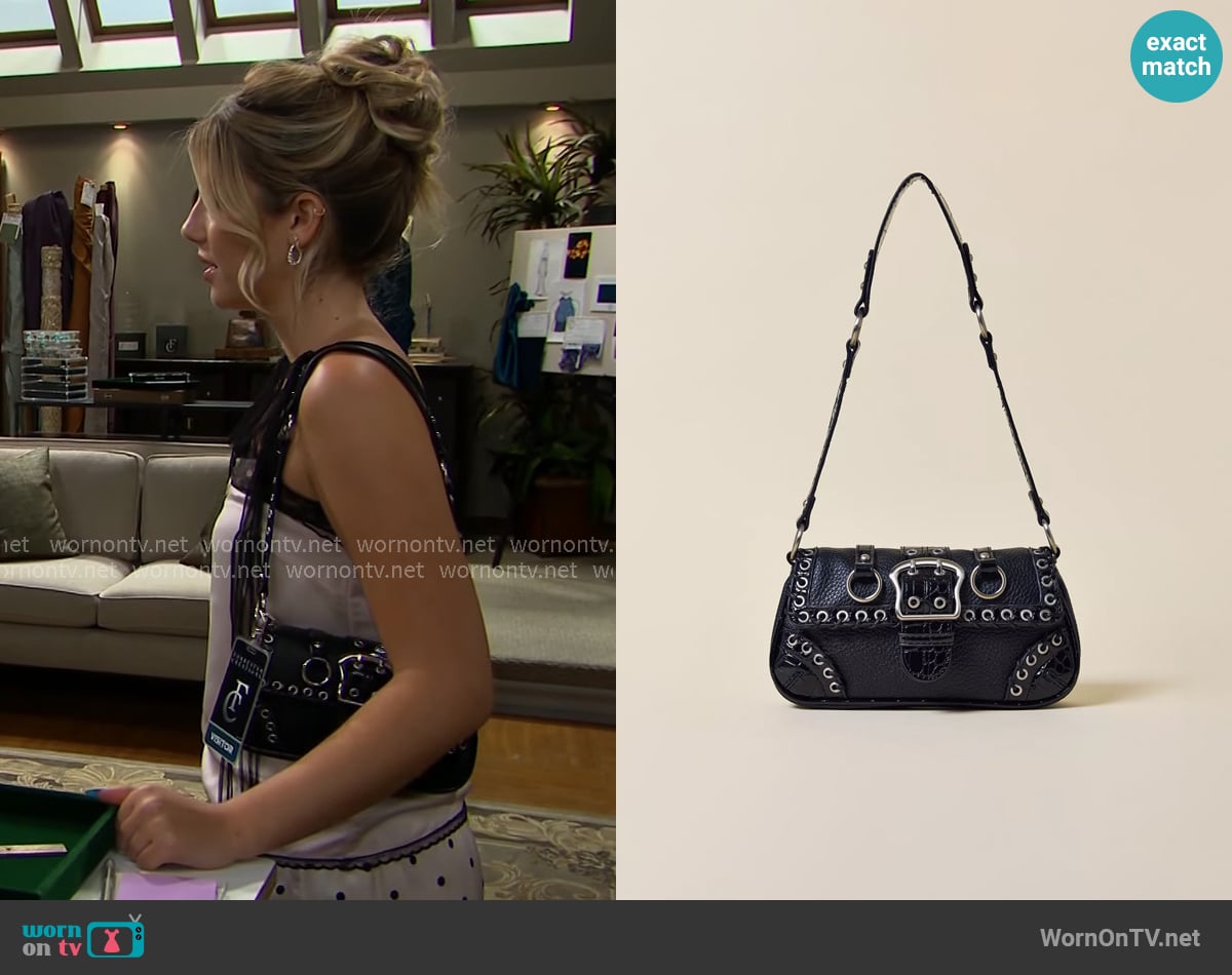 Silence + Noise at Urban Outfitters Jade Laced Rivet Bag worn by Jessica (Sissy Sheridan) on The Bold and the Beautiful