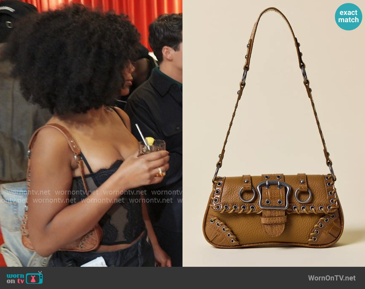 Silence + Noise Jade Laced Rivet Bag worn by Riley Burruss on Next Gen NYC