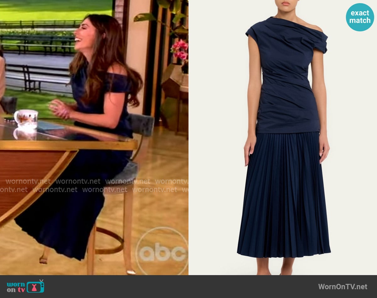 Simkhai Ammalie Mixed-Media Midi Dress worn by Alyssa Farah Griffin on The View