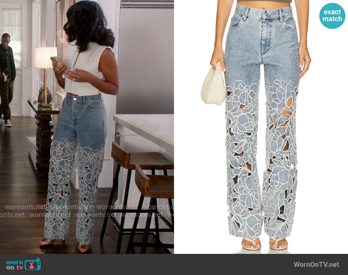 Simkhai Betty Straight Leg worn by Layla Keating (Greta Onieogou) on All American