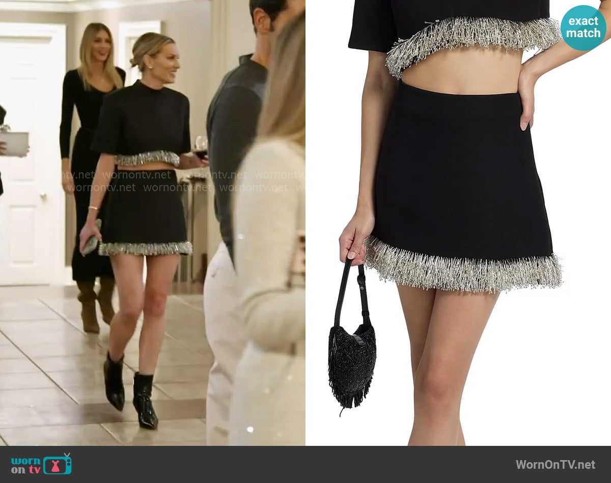 Simkhai Dua Beaded Fringe Mini Skirt worn by Lindsay Hubbard on In The City