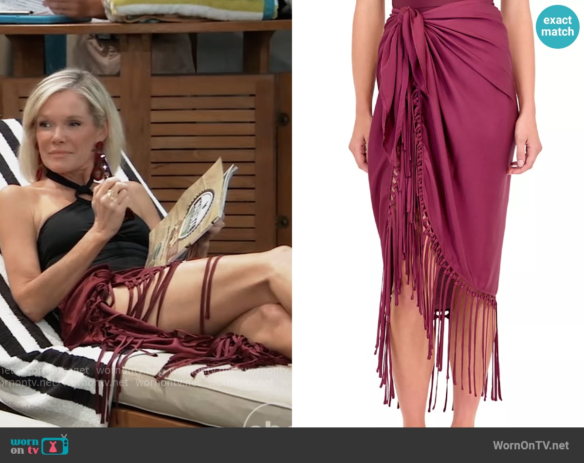 Simkhai Elara Pareo Swim Cover-Up worn by Ava Jerome (Maura West) on General Hospital
