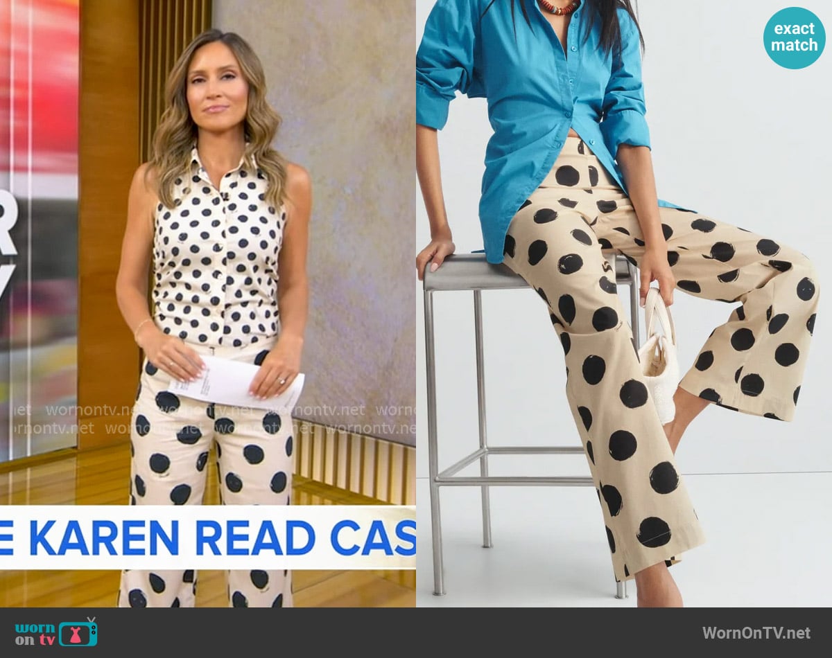 Simon Miller Pia Wide Leg Pants worn by Rhiannon Ally on Good Morning America