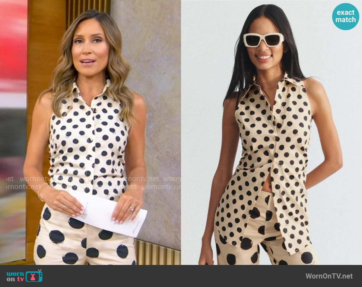 Simon Miller Sleeveless Loch Top worn by Rhiannon Ally on Good Morning America