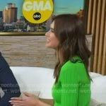 Sophie Flay’s green ribbed mini dress on Good Morning America