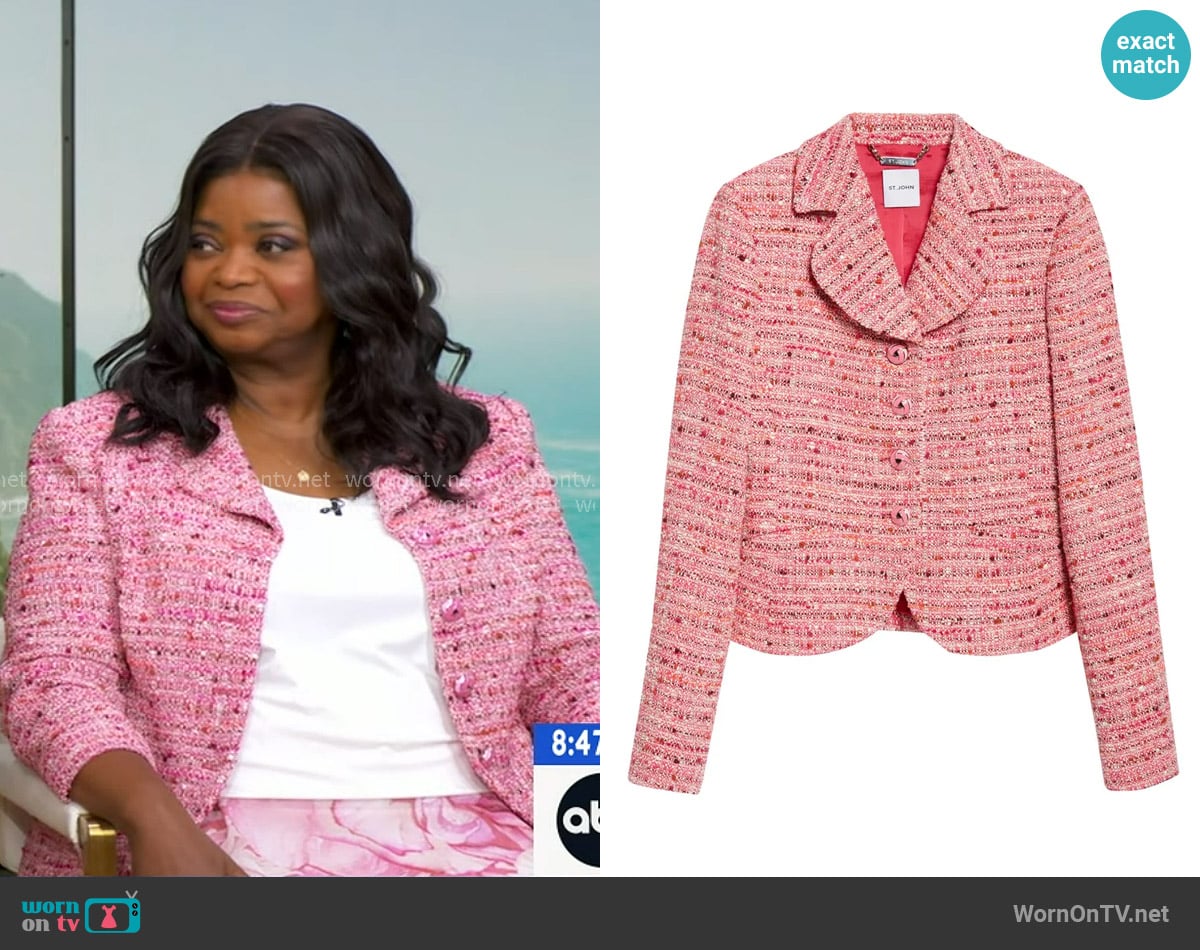 St. John Provence Tweed Jacket worn by Octavia Spencer on Good Morning America