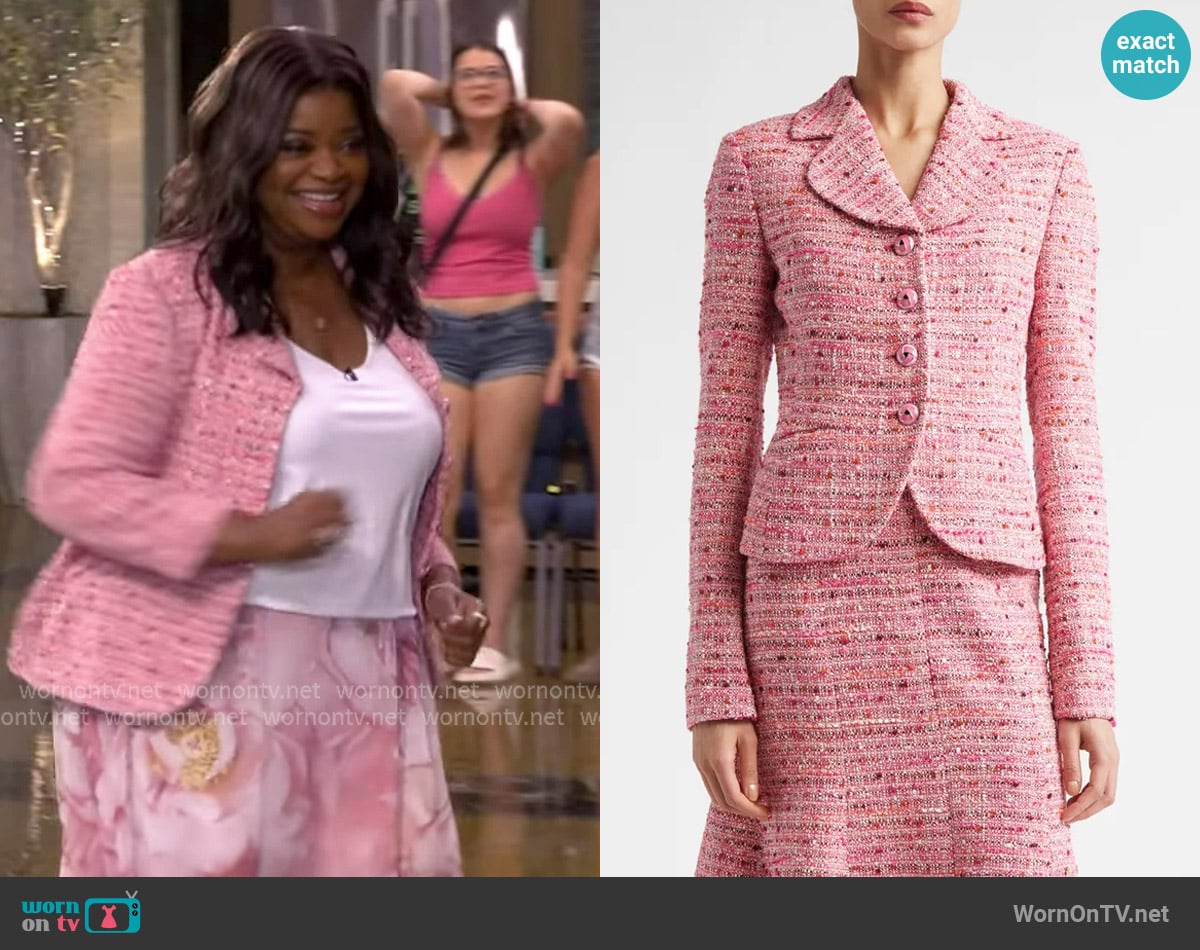 St. John Provence Tweed Jacket worn by Octavia Spencer on Live with Kelly and Mark