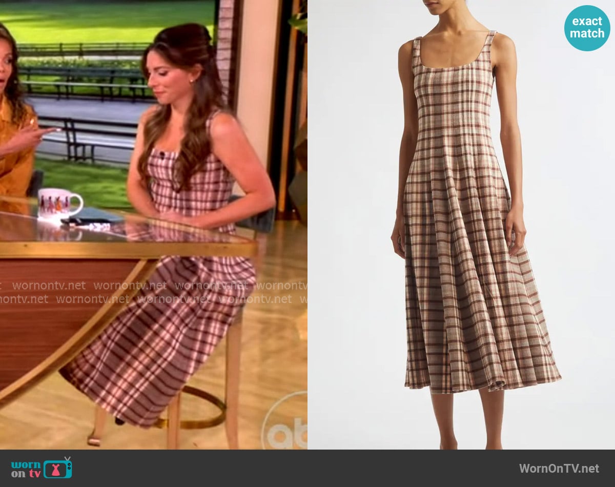 Staud Wells Floral Stitch A-Line Midi Sundress worn by Alyssa Farah Griffin on The View