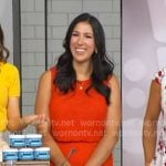 Stefani Sassos’s red embroidered top and mini skirt on Good Morning America