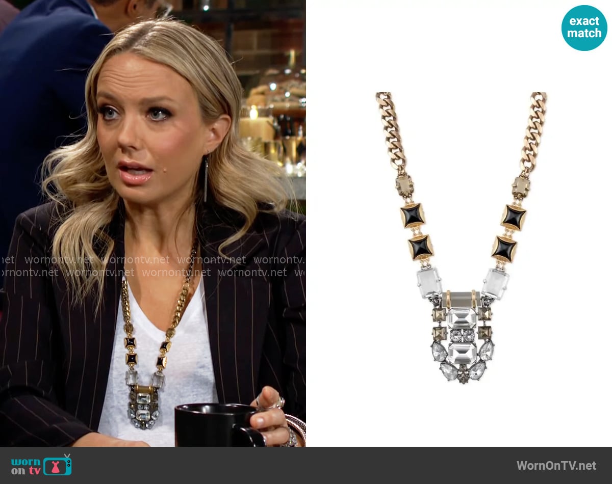 Stella & Dot Phoenix Pendant Crystal Statement Necklace worn by Abby Newman (Melissa Ordway) on The Young and the Restless