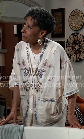 Stella’s embroidered top on General Hospital