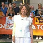 Stephanie Oppenheim’s white ruffle blouse and skirt on Today