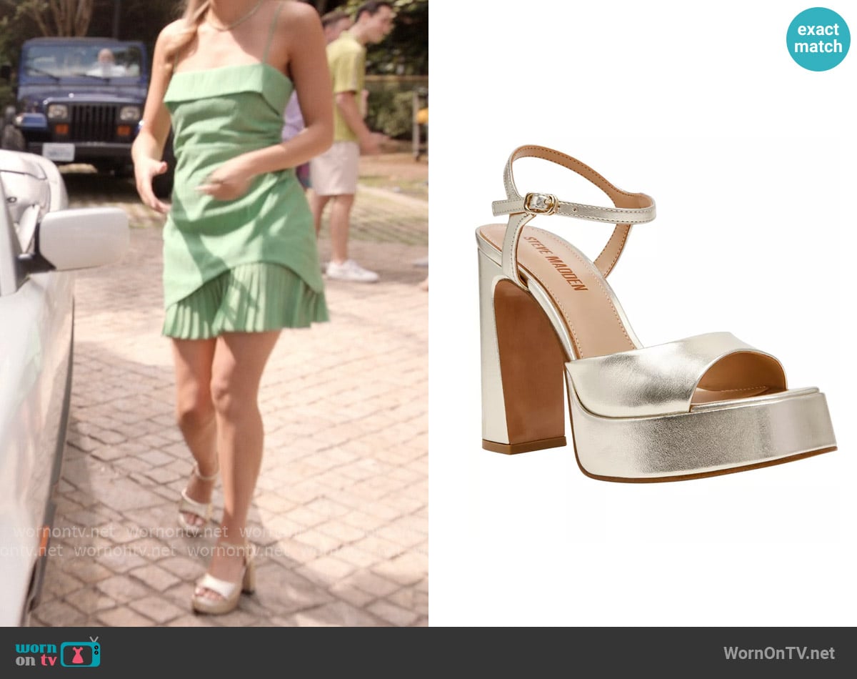 Madison’s metallic sandals on Elle