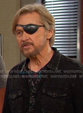 Steve’s black washed button down shirt on Days of our Lives