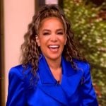Sunny’s blue satin blazer on The View