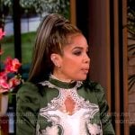 Sunny’s green lace trim jacket on the View