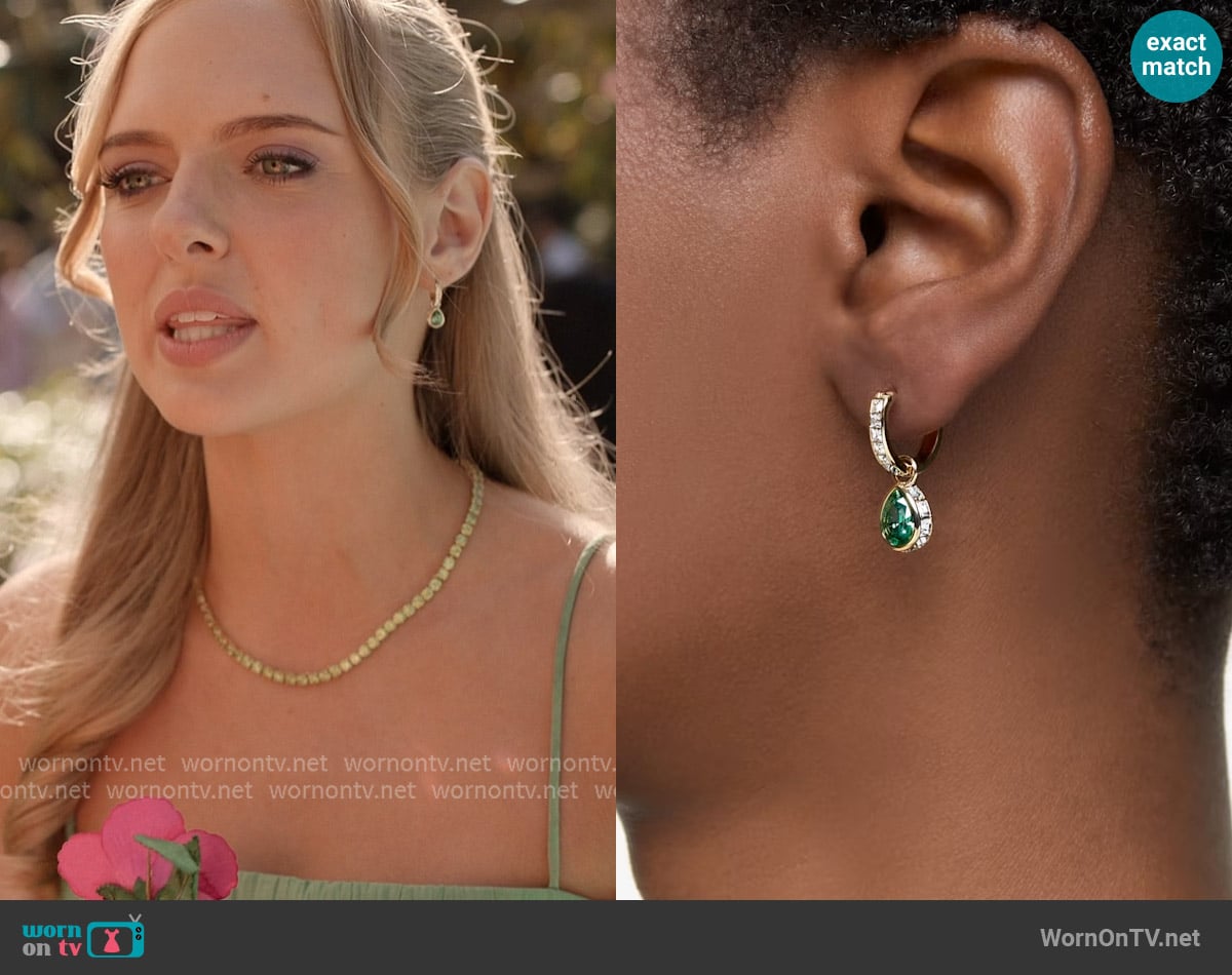 Madison’s green drop earrings on Elle Madison’s green drop earrings on Elle