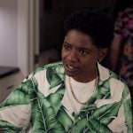 Tamia’s palm leaf print shirt on All American