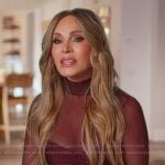 Tamra's burgundy mesh confessional jumpsuit on The Real Housewives of Orange County