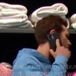 Tate's blue hoodie with white piping on Days of our Lives