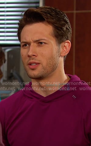 Tate’s purple hoodie on Days of our Lives