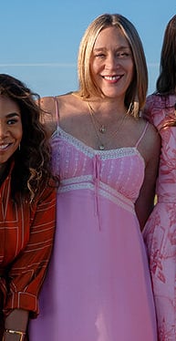 Tatum’s pink slip dress on The Five Star Weekend