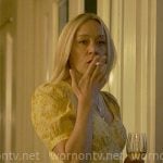 Tatum’s yellow floral puff-sleeve midi dress on The Five Star Weekend
