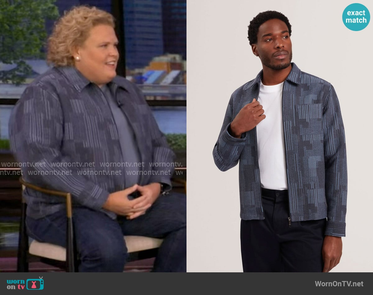 Ted Baker Iwojan Quilted Mixed Stripe Overshirt worn by Fortune Feimster on Live with Kelly and Mark