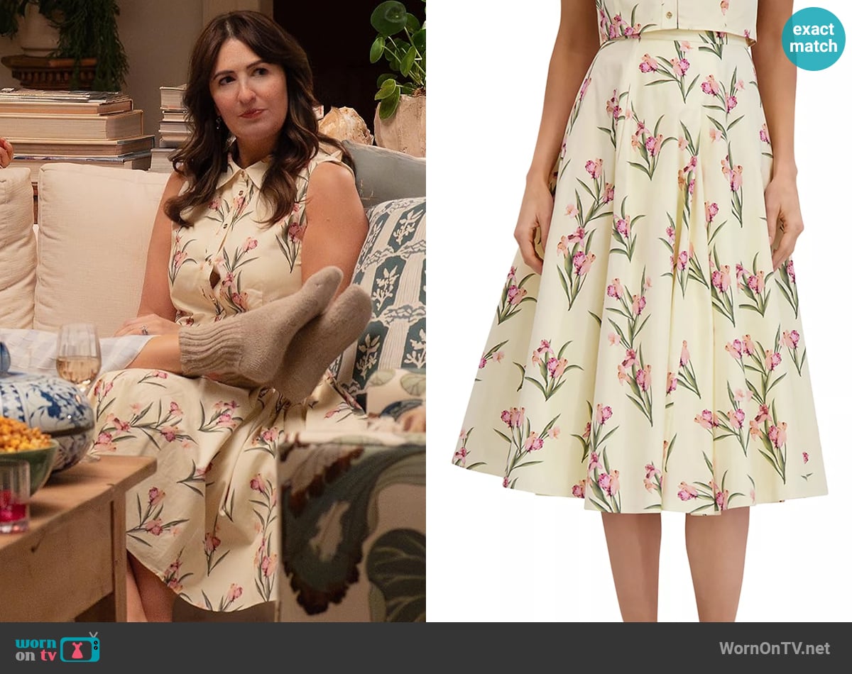 Ted Baker Midi Circle Skirt worn by  Brooke Kirtley (D'Arcy Carden) on The Five Star Weekend