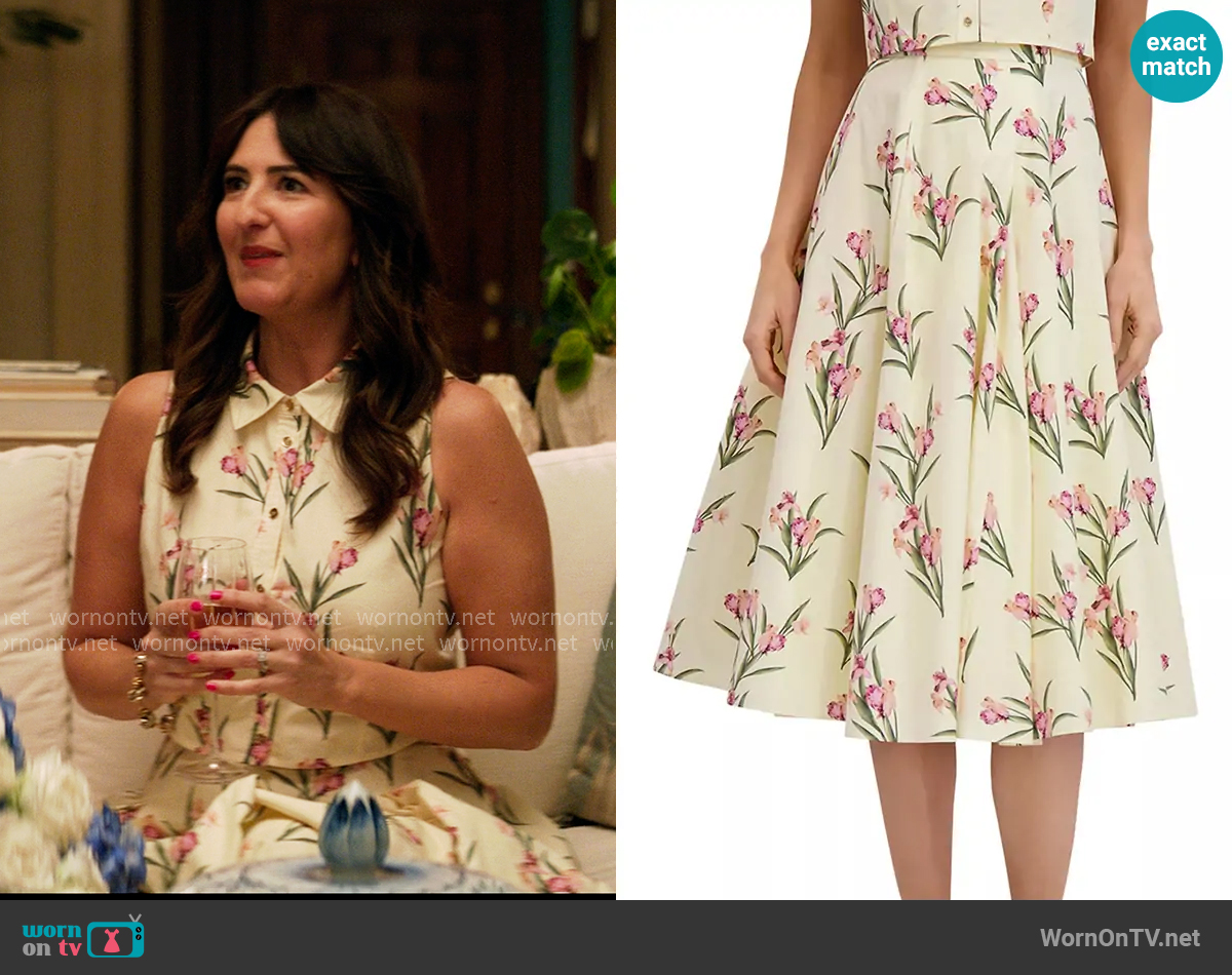 Ted Baker Midi Circle Skirt worn by  Brooke Kirtley (D'Arcy Carden) on The Five Star Weekend