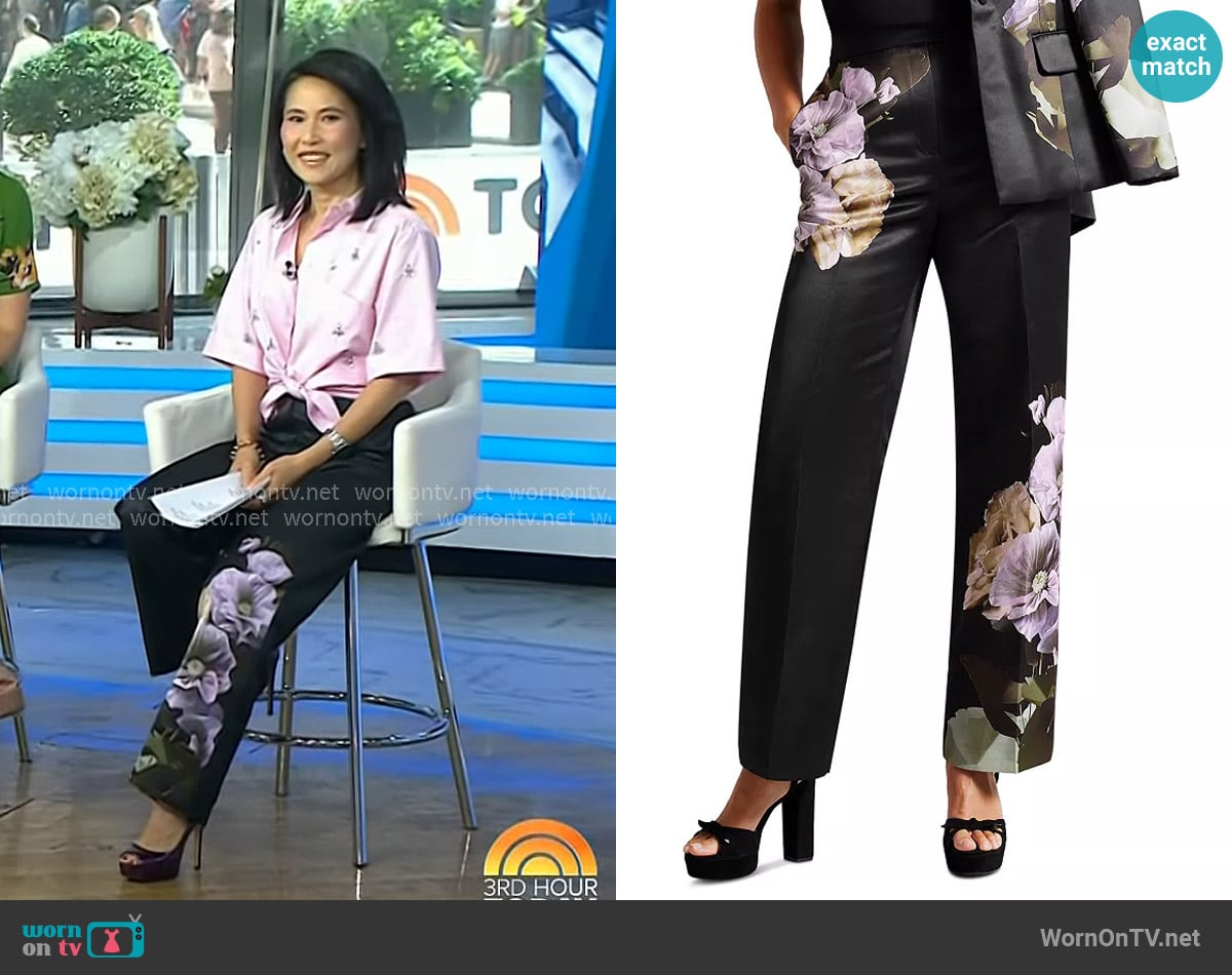 Ted Baker Nayaat High Waisted Wide Leg Pants worn by Vicky Nguyen on Today