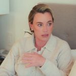 Teddi's beige knit jacket on The Real Housewives of Orange County