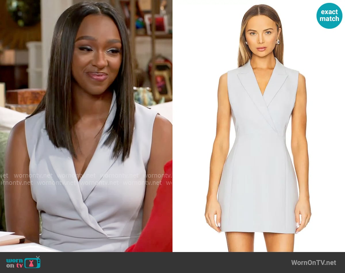 Theory Blazer Mini Dress worn by Laura Peterson (Destiny Love) on Beyond the Gates