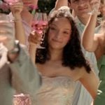 Tiffany’s floral strapless dress on Elle