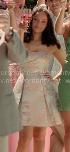 Tiffany’s floral strapless dress on Elle