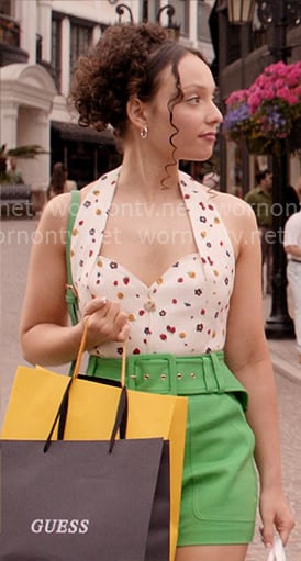 Tiffany’s green shorts on Elle